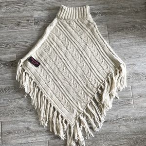 NWT beige/tan cable knit sweater shawl scarf OSFA
